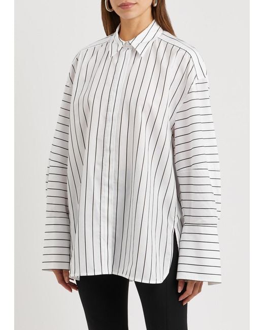 Day Birger et Mikkelsen White Julianna Striped Cotton-blend Poplin Shirt