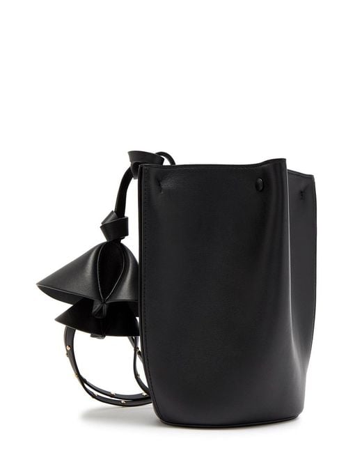 Givenchy Black Nano Floral Bag-Charm Leather Bucket Bag