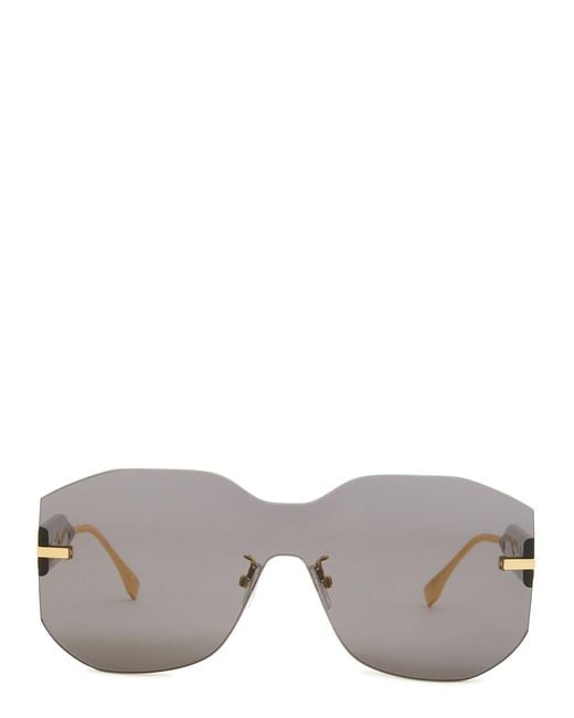 Fendi Gray Graphy Rimless Oversized Sunglasses