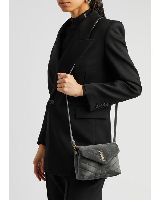 Saint Laurent Black Loulou Toy Quilted Suede Cross-body Bag