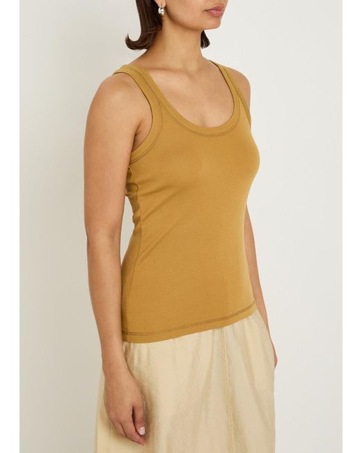 Lemaire Yellow Ribbed Cotton Tank Top