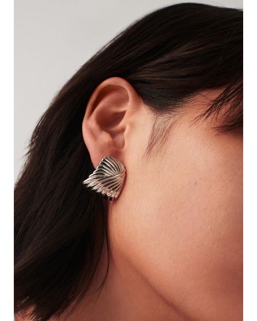 Missoma Metallic Ripple-Plated Stud Earrings