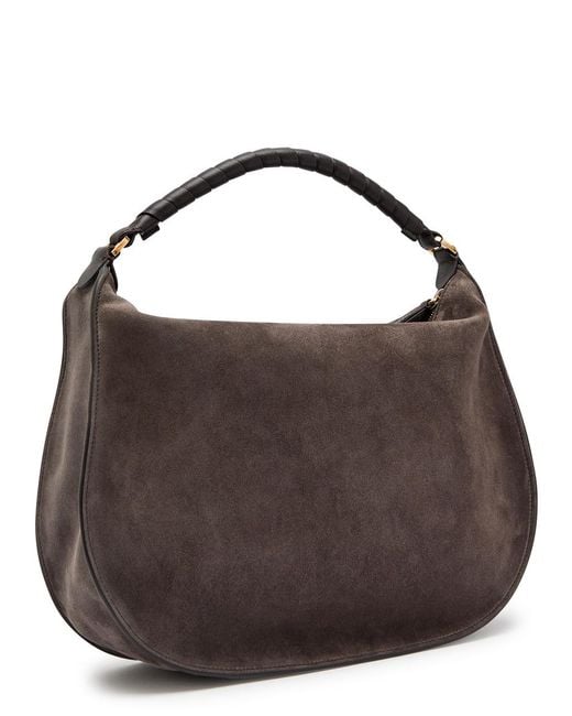 Chloé Brown Marcie Medium Suede Shoulder Bag