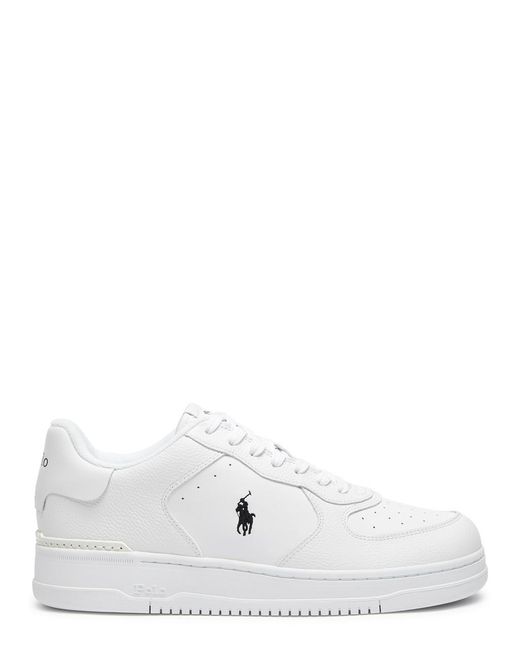 Polo Ralph Lauren White Masters Court Leather Sneakers for men