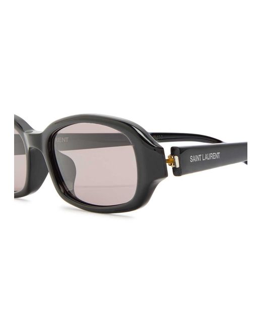 Saint Laurent White Erin Narrow Rectangle-Frame Sunglasses