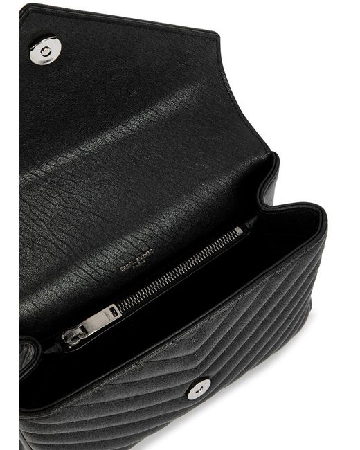 Saint Laurent Black College Medium Leather Shoulder Bag