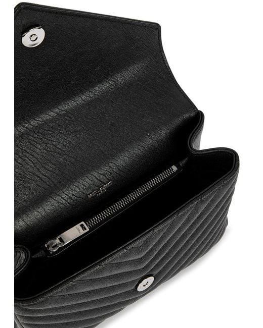 Saint Laurent Black College Medium Leather Shoulder Bag