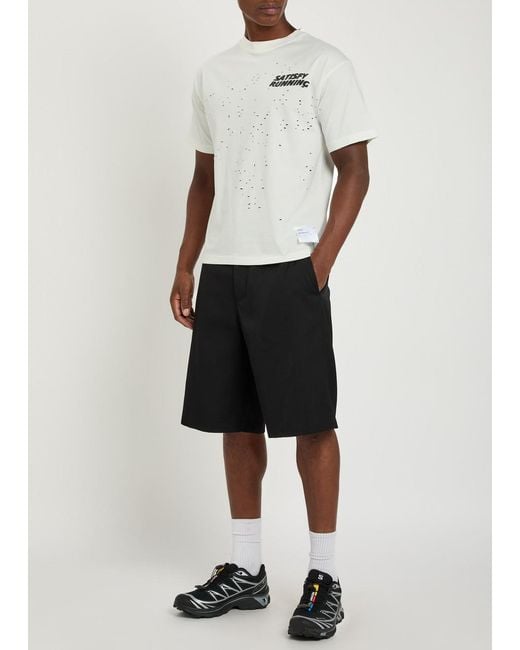 Satisfy White Mothtech Distressed Cotton T-Shirt for men
