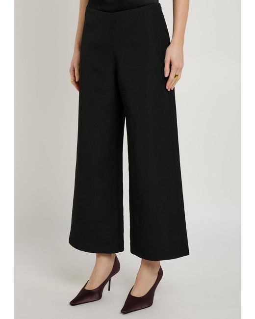 LIBEROWE Blue Phebe Cropped Straight-Leg Trousers