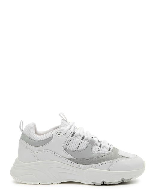 Cleens White Aero Runner Panelled Mesh Sneakers for men