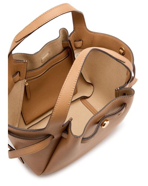 Tory Burch Brown Romy Grained Leather Top Handle Bag