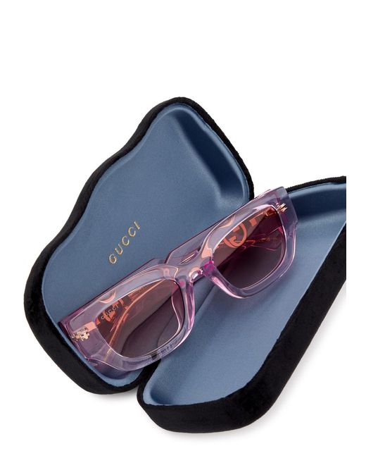 Gucci Pink Rectangle-frame Sunglasses for men
