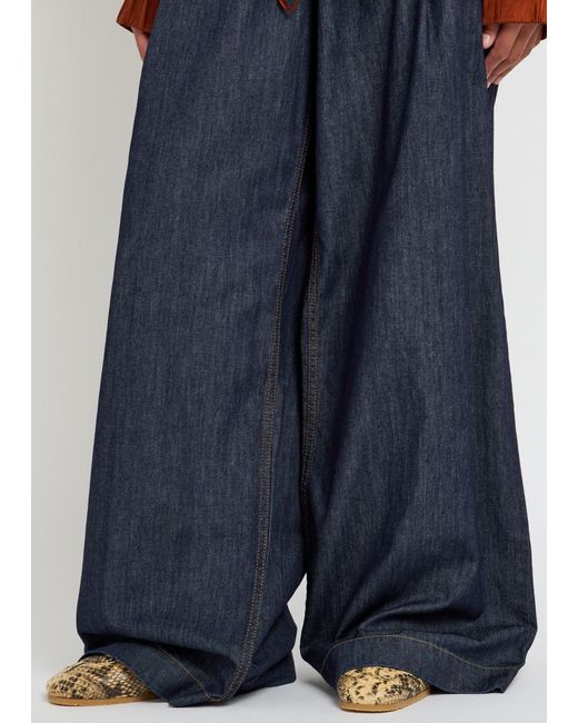 Dries Van Noten Blue Pila Wide-Leg Denim Trousers