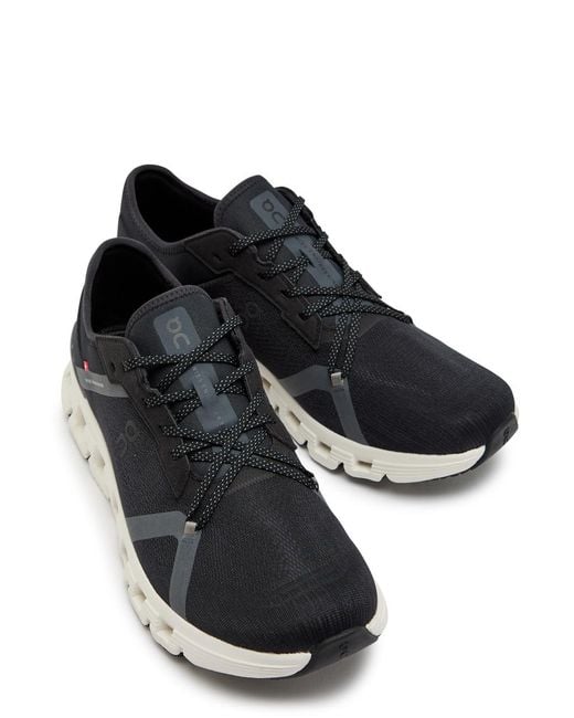 On Shoes Black Cloud X 4 Ad Panelled Mesh-Knit Sneakers for men