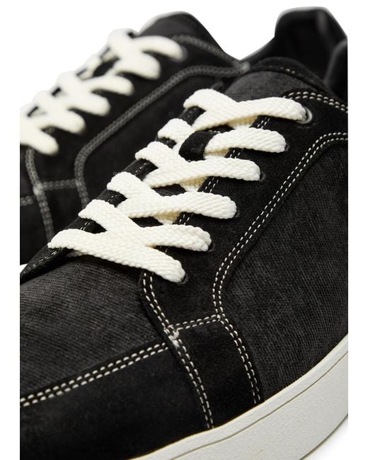 Jude Llow Black Phlipe Panelled Suede And Corduroy Sneakers for men