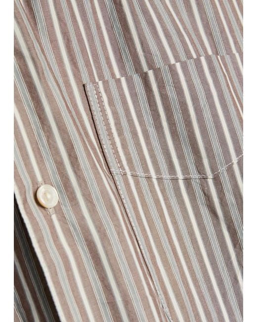 Forét Gray Striped Cotton Shirt for men