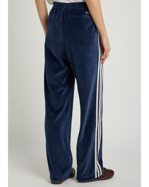 Wales Bonner Blue Adidas X Straight-Leg Velour Track Pants