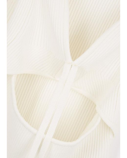 Jonathan Simkhai White Alexia Cut-out Ribbed-knit Top