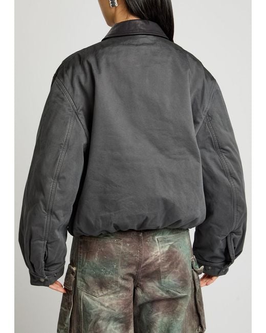 Acne Gray Okra Padded Twill Bomber Jacket