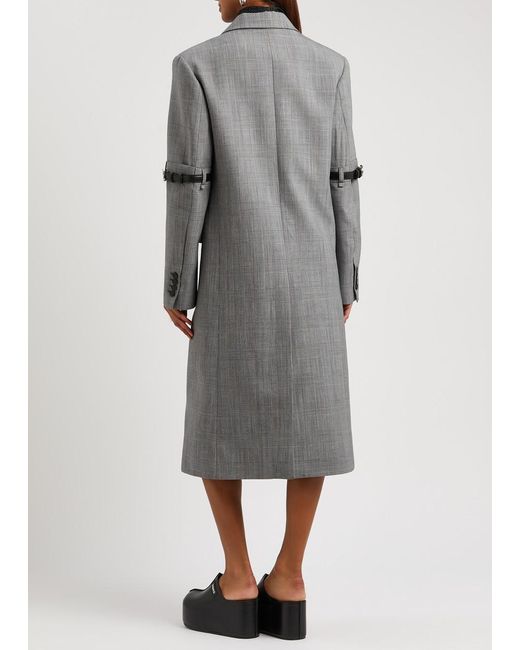 Coperni Gray Checked Wool Coat