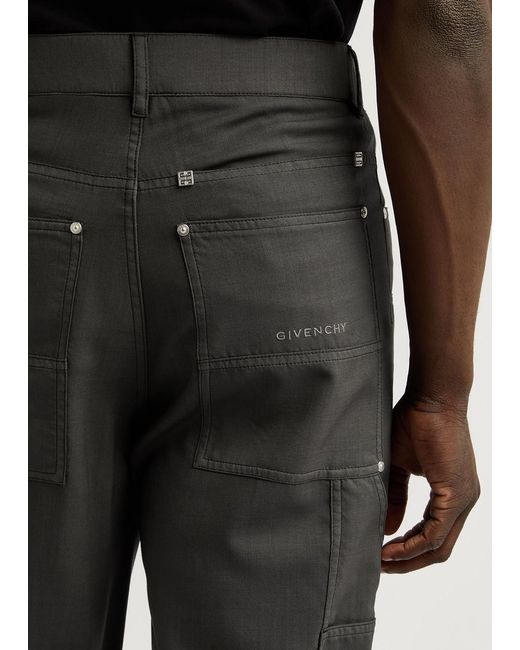 Givenchy Gray Carpenter Stretch-Wool Trousers for men
