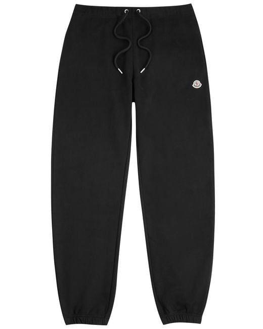 Moncler Black Logo Cotton Sweatpants for men
