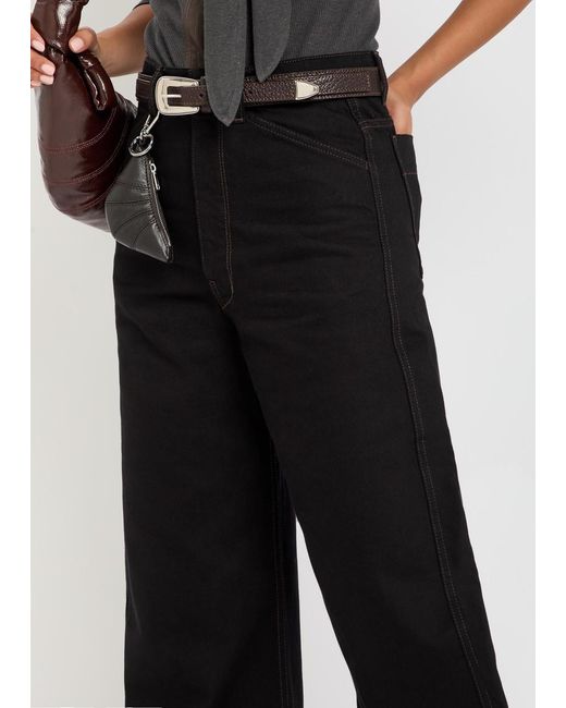 Lemaire Black Curved-Leg Denim Jeans