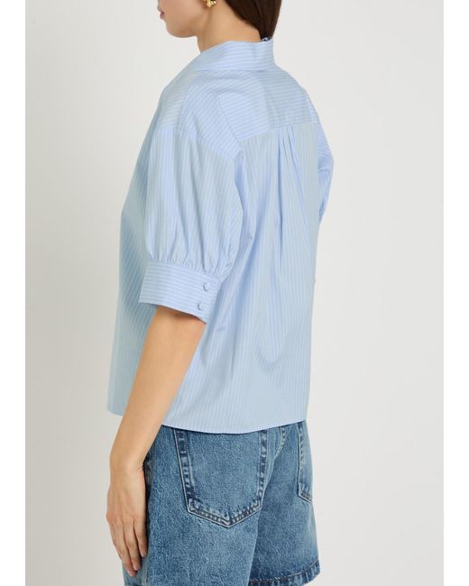 FRAME Blue Striped Cotton Shirt