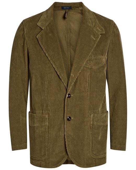Drake's Green Corduroy Blazer for men