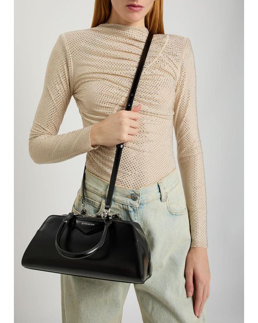 Givenchy Black Antigona East-West Small Leather Top Handle Bag