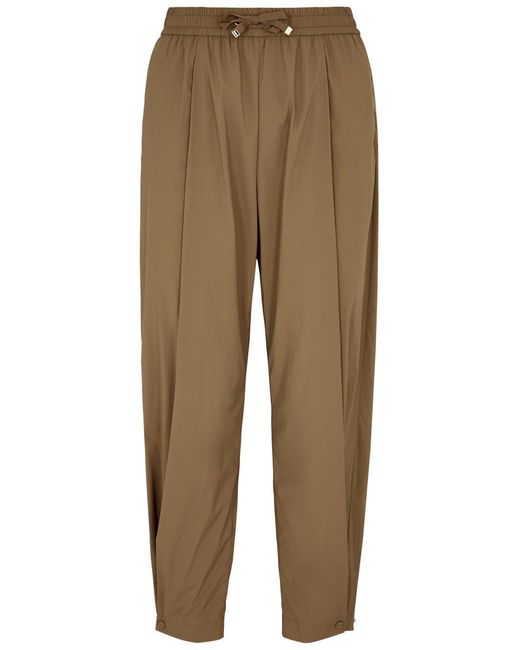 Herno Natural Cropped Tapered Nylon Trousers