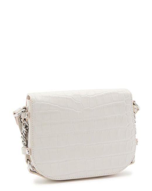 Vivienne Westwood White Hunter Crocodile-Effect Leather Cross-Body Bag