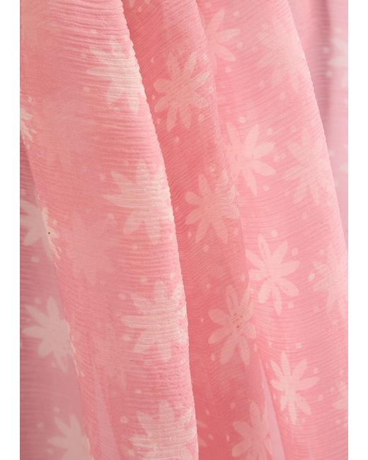 Cloe Cassandro Pink Printed Silk-Georgette Sarong