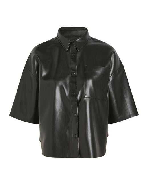 Citizens of Humanity Black Frances Faux Leather Shirt