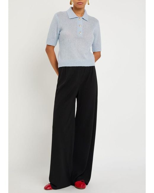 Lisa Yang Blue Masy Cashmere And Silk-Blend Top