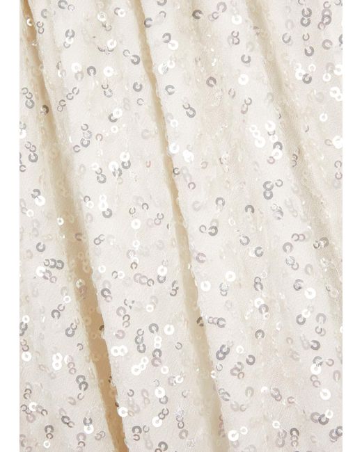 Rixo White Megan Sequin-embellished Gown