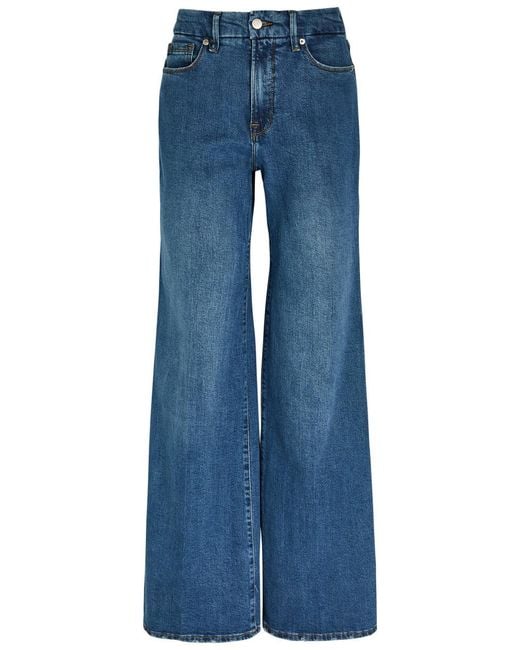 GOOD AMERICAN Blue Good Skate Wide-Leg Jeans