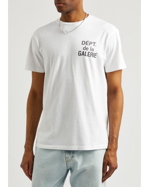 GALLERY DEPT. White Logo-Print Cotton T-Shirt for men