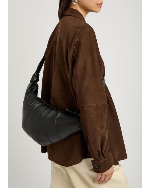 Lemaire Black Croissant Medium Grained Leather Shoulder Bag