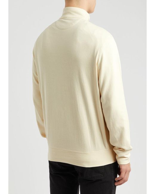 Polo Ralph Lauren White Logo Half-zip Jersey Sweatshirt for men