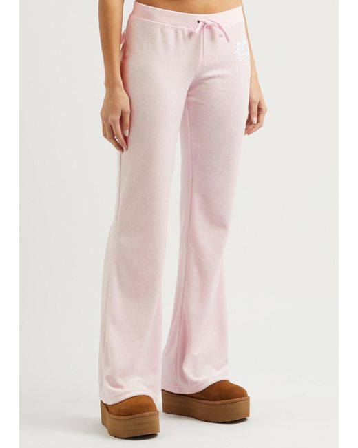 Juicy Couture Pink Heritage Logo Velour Sweatpants