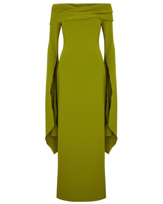 Solace London Green Arden Off-the-shoulder Maxi Dress