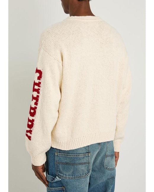CHERRY LA Natural Logo Cotton-Knit Jumper for men