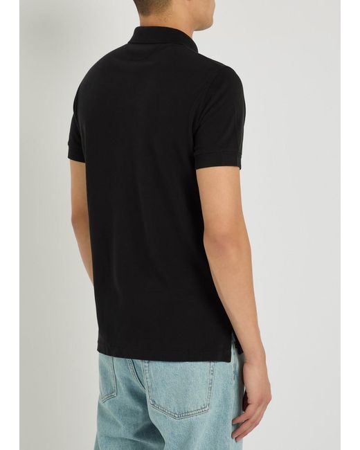 Tom Ford Black Logo-Embroidered Piqué Polo Shirt for men