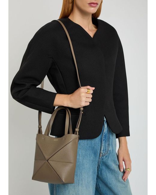 Loewe Natural Puzzle Fold Mini Leather Tote Bag