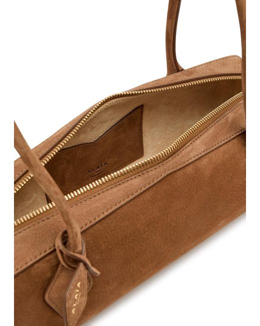 Alaïa White Le Teckle Medium Grained Nubuck Shoulder Bag
