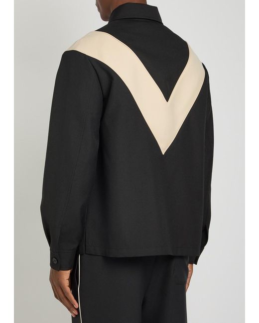 Valentino Garavani Black Panelled Woven Jacket for men