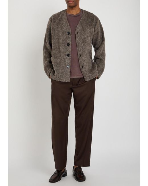 Our Legacy Brown Brushed Knit Cardigan for men