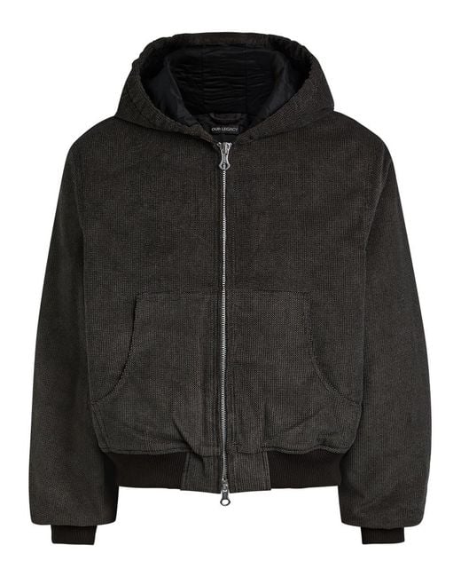 Our Legacy Black Bank Quilted Corduroy Jacket for men