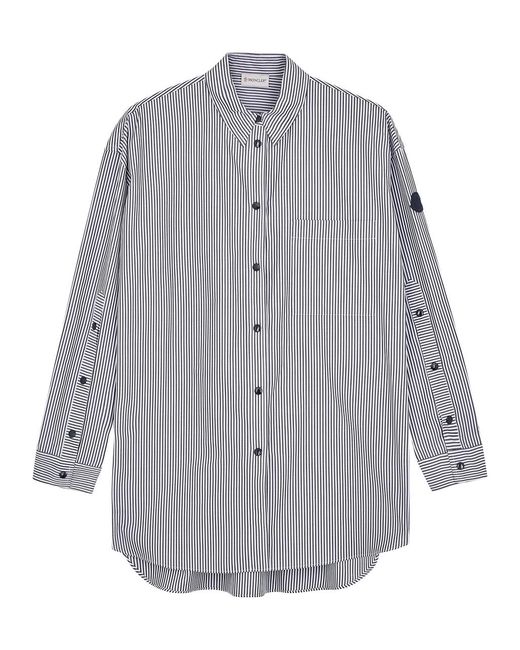 Moncler Gray Striped Cotton Shirt